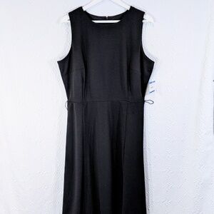 AK Anne Klein Belted Sleeveless Tailored LBD